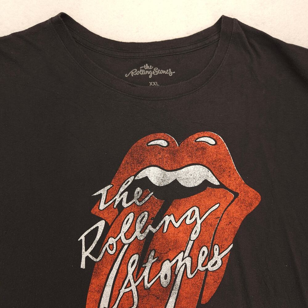 Rolling Stones Band Crew Neck Short Sleeve Graphic T Shirt Womens Size 2XL Black